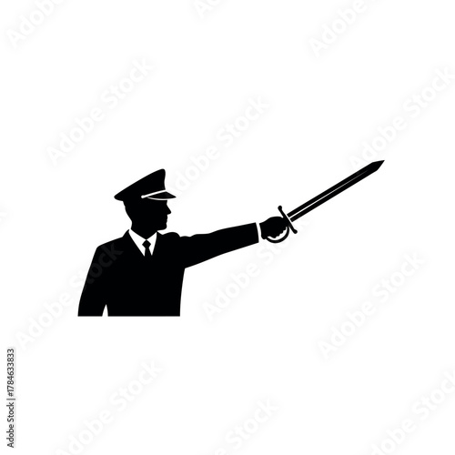 Officer with Sword Silhouette.