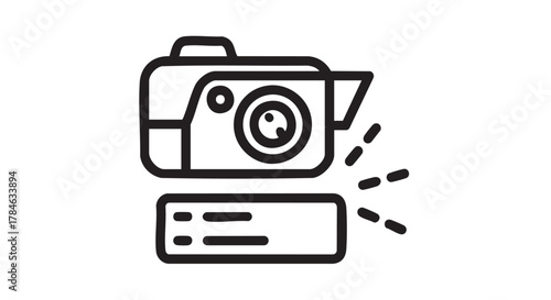 License plate recognition camera outline icon vector
