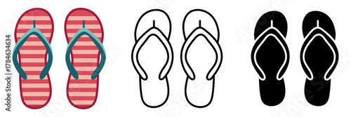 Beach flipflop isolated vector illustration