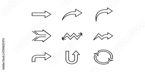 Vector line Arrow icon set