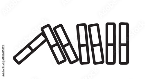 49. domino effect chain collision outline icon vector
