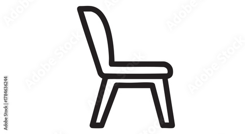 Chair side view outline icon vector
