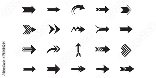 Vector  many different arrow element set