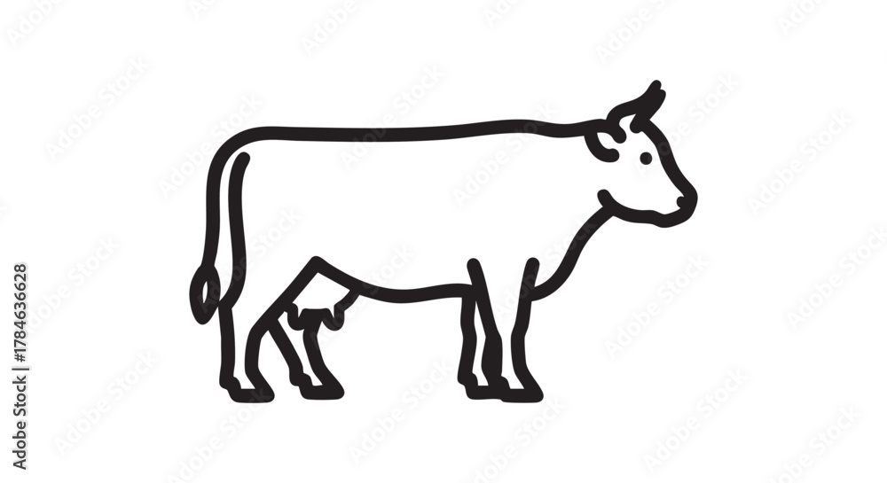 Fototapeta premium 17. cow outline icon vector 