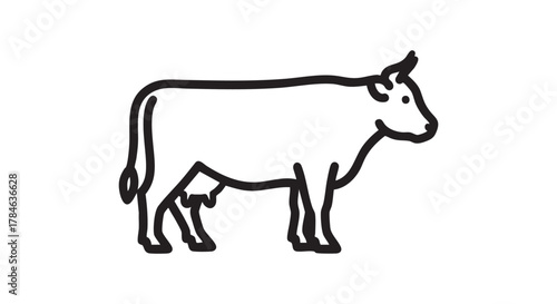 17. cow outline icon vector
