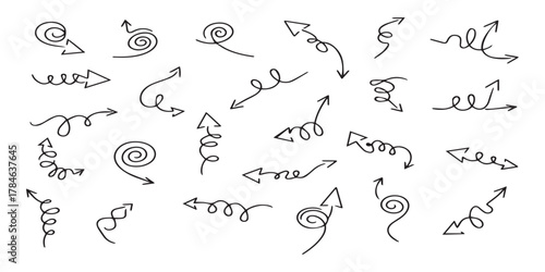 Vector many different twisted line arrow element set