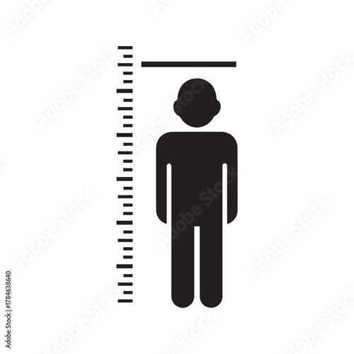 Vector Precision measuring of person height icon