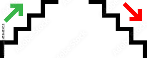 Staircase with up and down arrows indicating direction