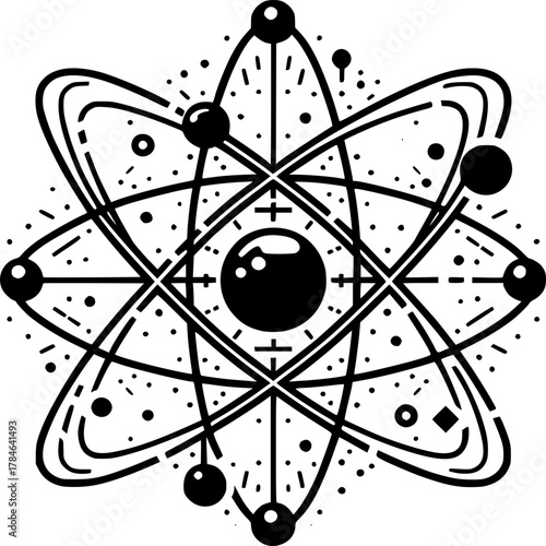 Atomic World Unveiled: A detailed illustration captures the intricate structure of an atom, revealing its core components in a striking and informative visual