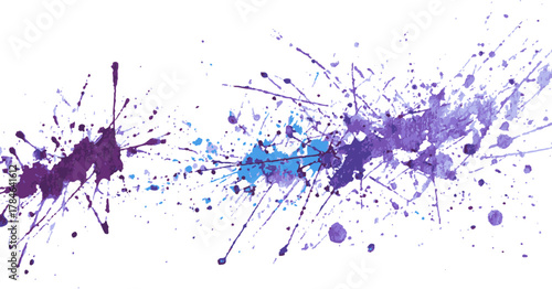 Purple and Blue Paint Splatter Abstract Background