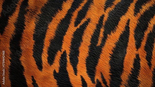 Stripes of a Tiger: A Close-Up View of Wildcat Fur Texture