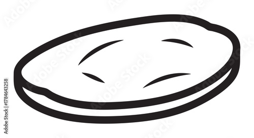 41. lavash bread outline icon vector

