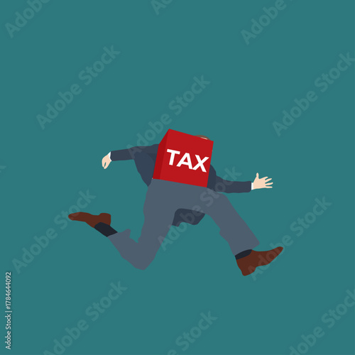 Man Crushed by High Taxes – Financial Burden and Tax Pressure Illustration