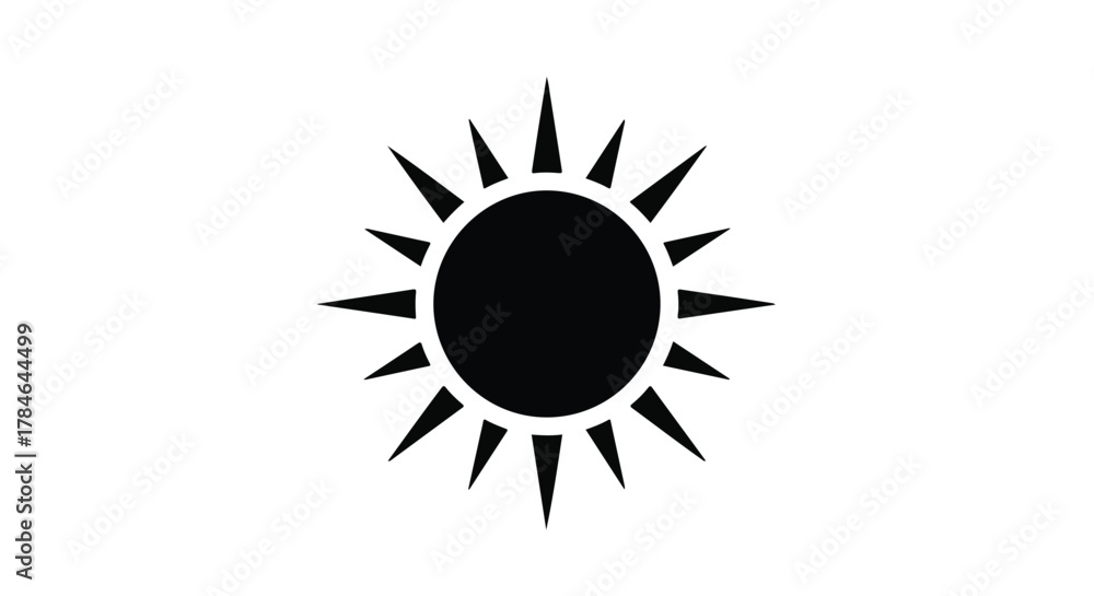 Naklejka premium sun vector icon in black and white
