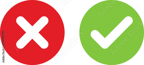 Red x and green checkmark symbols for yes or no decisions