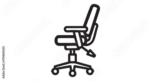 Adjusting office chair outline icon vector
