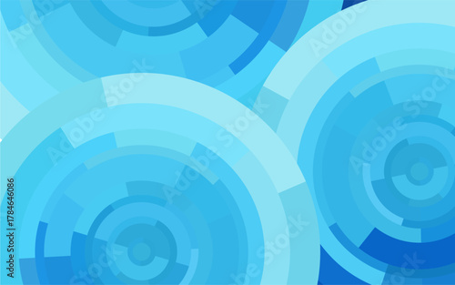 Dynamic Blue Concentric Rings Abstract Background. Radial Abstract Design.