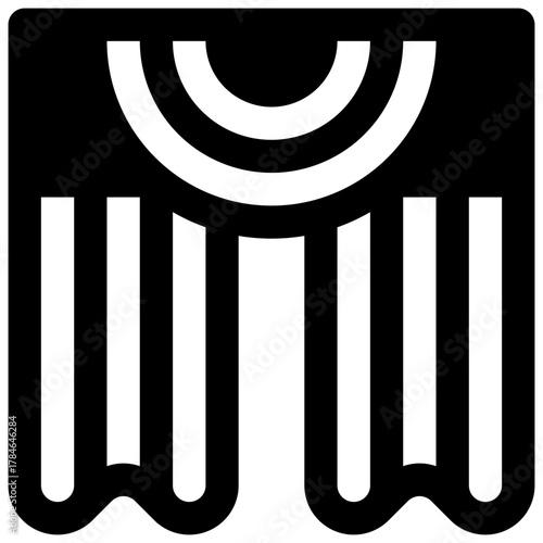 Acting. Outlined stroke vector icon with black-filled details.