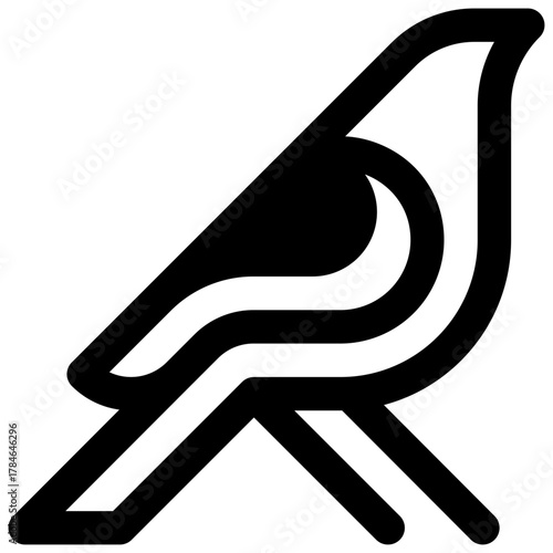 Bird watching. Outlined stroke vector icon with black-filled details.