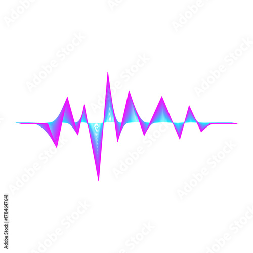 Vibrant Neon Sound Wave Visualizer, Futuristic Purple and Blue Audio Pulse