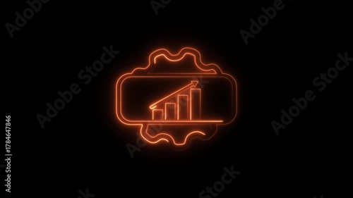 business development graph chart animation. inorganic growth icon, gear icon 
