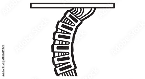 35. desk cable spine outline icon vector

