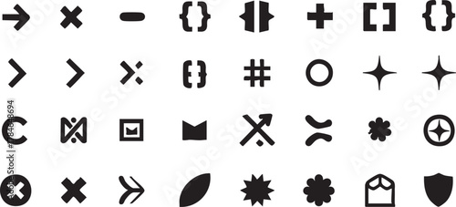 Vector graphics: symbols, icons, arrows, brackets, and mathematical operators - downloadable svg eps silhouette