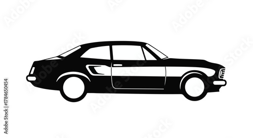 car vector icon in black and white