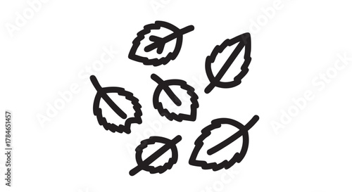 19. autumn leaves falling outline icon vector
