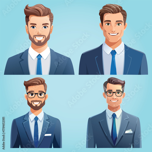 Professional businessmen portraits with different styles