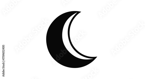 moon vector icon in black and white