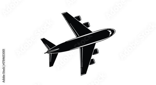 plane vector icon in black and white
