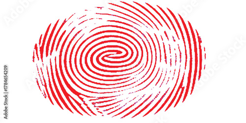 Finger print background white red vector, Biometric, identity icon set. Fingerprints icon set vector isolated.