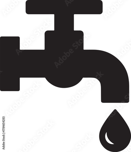 Sedimentation tank outline solid silhouette. Water treatment and filtration process vector design.