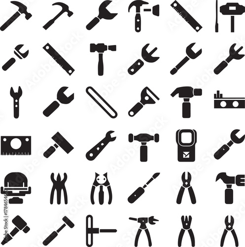 Assorted Tools Icons Set vector (37