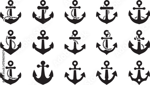 Assorted Nautical Anchor Icons maritime ocean
