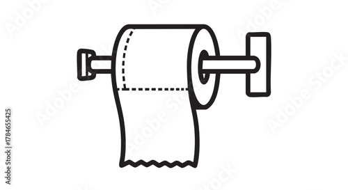 7. toilet paper holder outline icon vector
