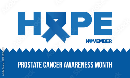 Prostate Cancer Awareness Month in September. Movember in November. Men's Health. Medical health care and awareness design. oster, card, banner and background. Vector illustration