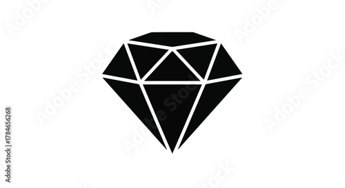 diamond vector icon in black and white