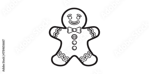 gingerbread man icon for festive christmas holiday treat