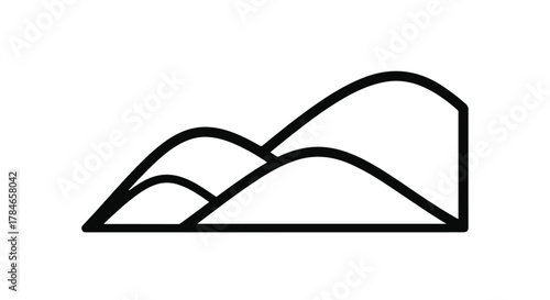 hill vector icon in black and white