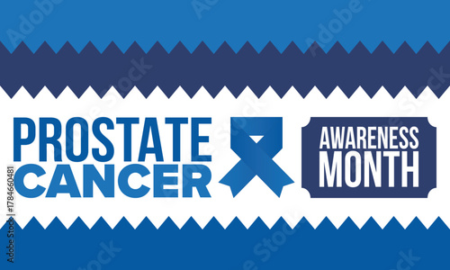Prostate Cancer Awareness Month in September. Movember in November. Men's Health. Medical health care and awareness design. oster, card, banner and background. Vector illustration
