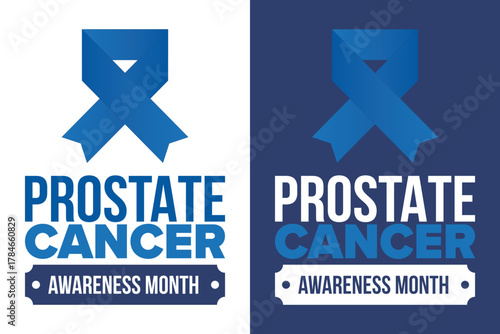 Prostate Cancer Awareness Month in September. Movember in November. Men's Health. Medical health care and awareness design. oster, card, banner and background. Vector illustration