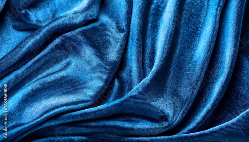 Texture Of Blue Velvet Fabric