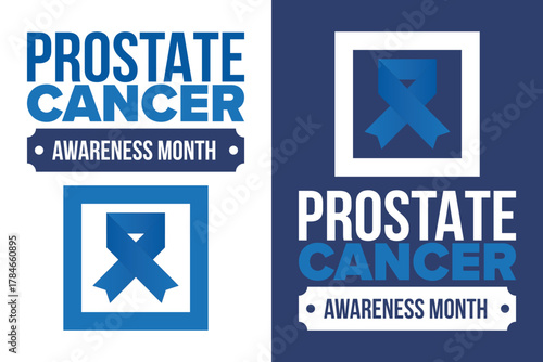 Prostate Cancer Awareness Month in September. Movember in November. Men's Health. Medical health care and awareness design. oster, card, banner and background. Vector illustration
