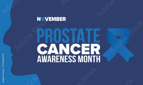 Prostate Cancer Awareness Month in September. Movember in November. Men's Health. Medical health care and awareness design. oster, card, banner and background. Vector illustration