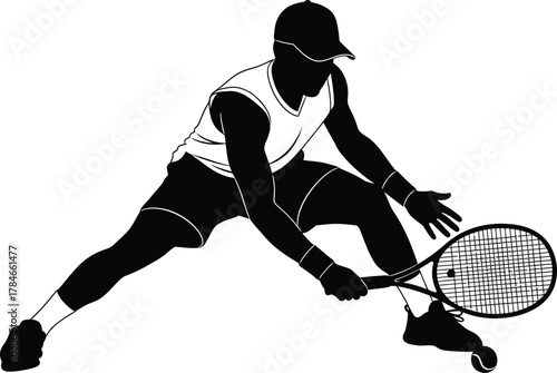 Tennis player silhouette vector art professional athlete illustration eps