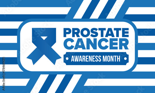 Prostate Cancer Awareness Month in September. Movember in November. Men's Health. Medical health care and awareness design. oster, card, banner and background. Vector illustration