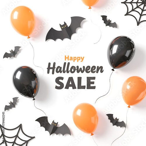 Halloween sale balloons and bats orange balloons black balloons