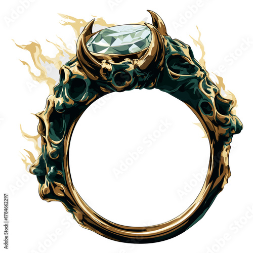 Evil Cursed Ring Vector Clipart, Icon, Logo